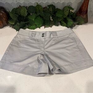 White House Black Market Womens Gray Cotton Blend Shorts Size 8 With Pockets